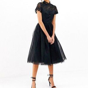 Chi Chi London high neck lace midi dress